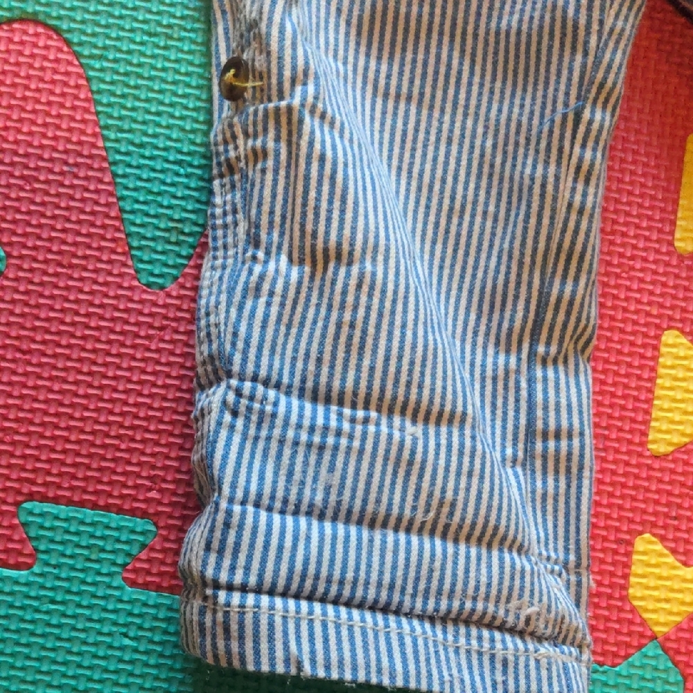 Baby Boden Blue and Yellow Striped Baby Pants - Picture 4 of 4